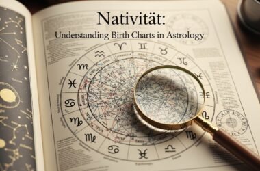 Astrological birth chart showing nativität positions of planets and zodiac signs