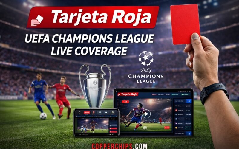 Tarjeta Roja red card during UEFA Champions League match showing referee sending off a player in intense football action.