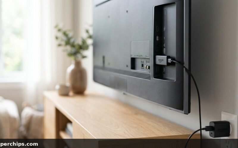 Amazon Fire TV Stick connected to TV HDMI port with black screen issue