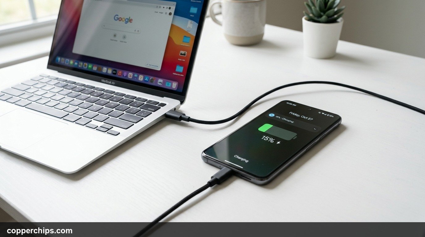 How to charge your phone without a charger using laptop USB port