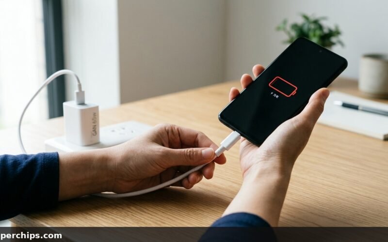 Troubleshooting why a phone charger is not working using a braided USB-C cable and GaN wall adapter